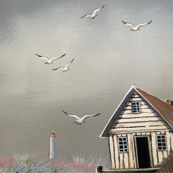 Original Signed Seascape Painting On Canvas Unframed 9”x12” - Picture 4 of 6